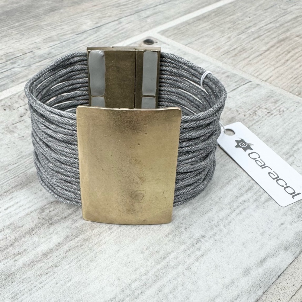 Caracol Grey Multiple Strand Gold Accent Bracelet